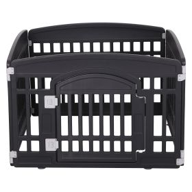 Pet Playpen Foldable Gate for Dogs Heavy Plastic Puppy Exercise Pen with Door Portable Indoor Outdoor Small Pets Fence Puppies Folding Cage 4 Panels M