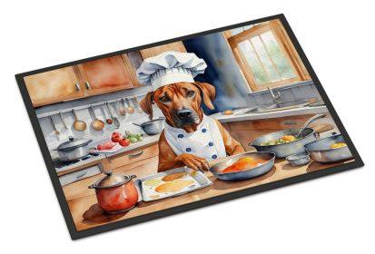 Rhodesian Ridgeback The Chef Doormat Front Door Mat Indoor Outdoor Rugs for Entryway, Non Slip Washable Low Pile, 24H X 36W