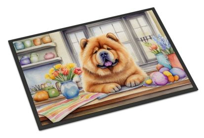 Decorating Easter Chow Chow Doormat Front Door Mat Indoor Outdoor Rugs for Entryway, Non Slip Washable Low Pile, 24H X 36W