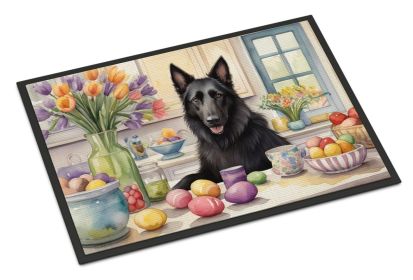 Decorating Easter Belgian Sheepdog Doormat Front Door Mat Indoor Outdoor Rugs for Entryway, Non Slip Washable Low Pile, 24H X 36W