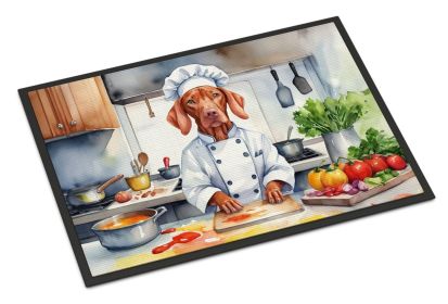 Vizsla The Chef Doormat Front Door Mat Indoor Outdoor Rugs for Entryway, Non Slip Washable Low Pile, 24H X 36W