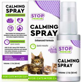 Calming Pheromone Spray Scratch Repellent for Cats Reduce Scratching Furniture Pee During Travel Fireworks Thunder Vet Zone