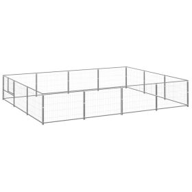 Dog Kennel Silver 129.2 ftÂ² Steel