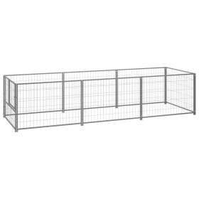 Dog Kennel Silver 32.3 ftÂ² Steel