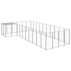 Dog Kennel Silver 143.3 ft² Steel