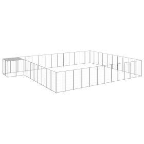 Dog Kennel Silver 403.8 ft² Steel