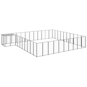 Dog Kennel Black 338.6 ft² Steel