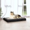 Dog Bed Black 36"x25.2"x3.5" Solid Wood Pine