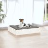 Dog Bed White 20.3"x17.3"x3.5" Solid Wood Pine