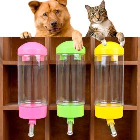 Convenient Leak-proof Dog Water Bottle Hanging Dispenser Feeder Pet Guinea Pig Squirrel Rabbit Drinking Bowl Automatic (Color: pink)