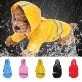 S-XL Pets Dog Raincoat Reflective Strip Dog RainCoat Waterproof Jackets Outdoor Breathable Clothes For Puppies (Color: yellow)