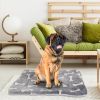 Dog Bed Mat Comfortable Flannel Dog Crate Pad Reversible Cushion Carpet Machine Washable Pet Bed Liner with Bone Patterns